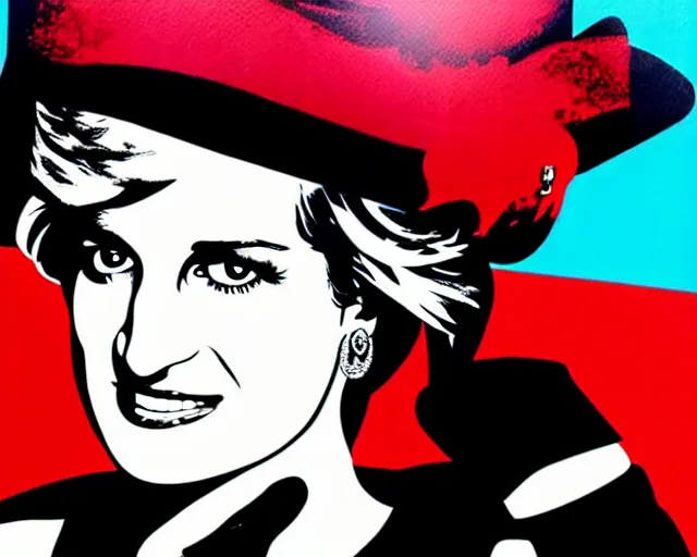 Image similar to lady diana, artwork by alec monopoly