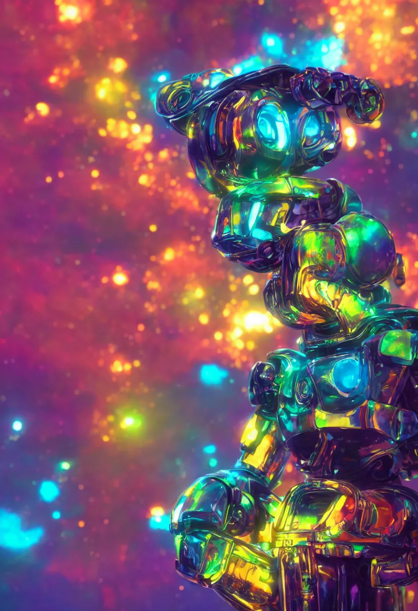 Image similar to vivid colors, spectrum, robot, drama, high quality, vray, cg, crazy, space