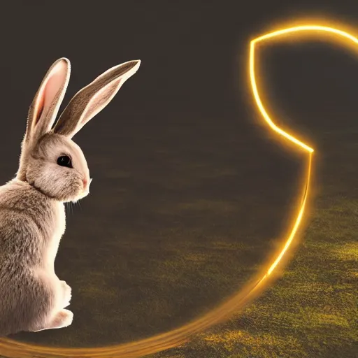 Prompt: photo of a cute bunny crossing dimensional portal , photorealistic, 4K