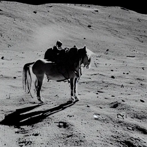 Image similar to retro photograph of a horse on moon drinking alcohol