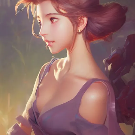 Image similar to aerith gainsborough by Stanley Artgerm Lau, WLOP, Rossdraws, James Jean, Andrei Riabovitchev, Marc Simonetti, trending on artstation