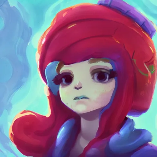 Prompt: a portrait of Madeline from Celeste, concept art, trending on artstation 3D.