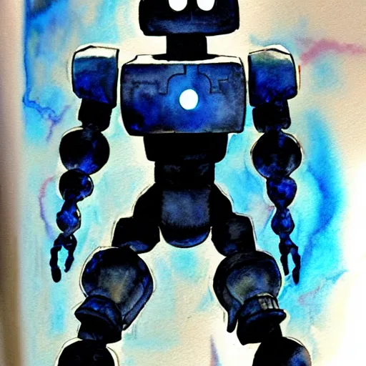 Image similar to iron giant, watercolor illustration for a book