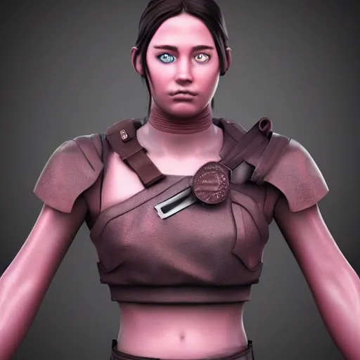 Prompt: A beautiful teen warrior created in 3d maya, substance 3d painter, 3ds max, zbrush, daz studio, Photoshop