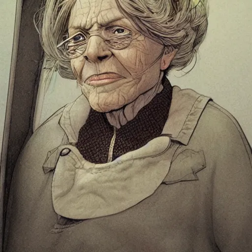 Image similar to a beautiful portrait of an old woman Travis Charest style