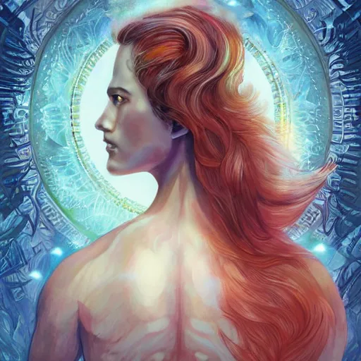 Prompt: a powerful psychic man emitting psychic powers, by anna dittmann,