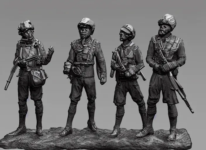 Prompt: highly detailed 80mm resin figure model of Citizens