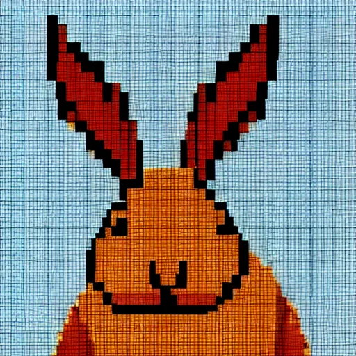 Image similar to pixel art of a rabbit