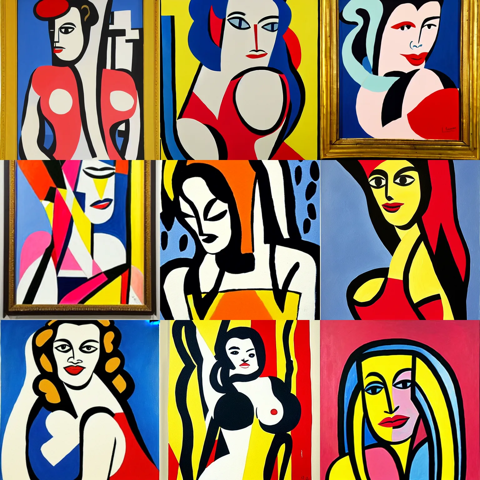 Prompt: Painting of Carmen Electra by Fernand Léger