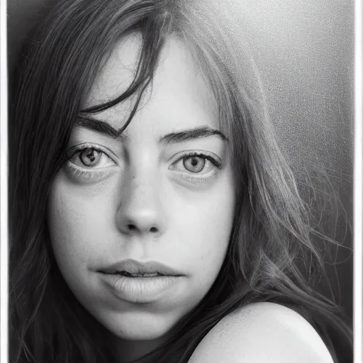 Prompt: a masterpiece portrait photo of a beautiful young woman who looks like a scandinavian aubrey plaza