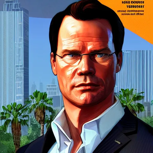 Prompt: Mark Rutte in GTA V, cover art by Stephen Bliss, artstation, no text