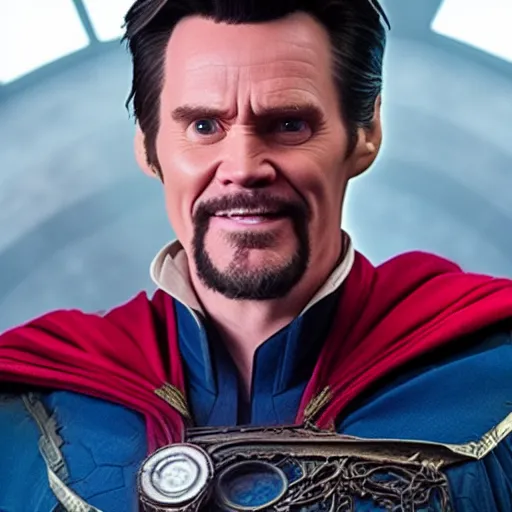 Image similar to Film still of Jim Carrey as Doctor Strange