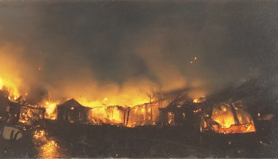 Image similar to hildenburg crash, fire, cloudy, night