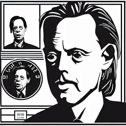 Prompt: Portrait of Steve Buscemi in a uniform, in style of Maoist propaganda poster, vector art