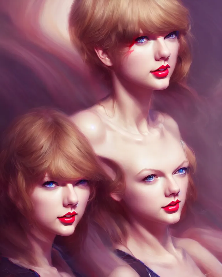 Image similar to taylor swift, evangelion, au naturel, hyper detailed, digital art, trending in artstation, cinematic lighting, studio quality, smooth render, frostbite 3 engine rendered, art style by klimt and nixeu and ian sprigger and wlop and krenz cushart