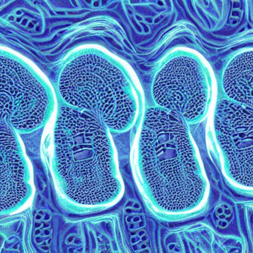 Image similar to tunneling electron microscope image of several mitochondria. false color. mit technology review. nature journal figure. nobel prize winning. ultra detailed 8 k tif