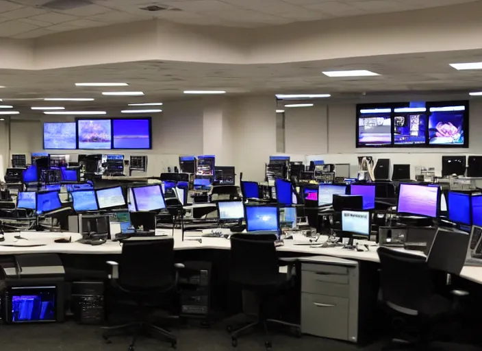 Image similar to television newsroom set