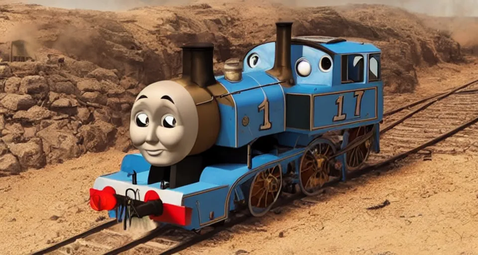 Image similar to Thomas the Tank Engine in MAD MAX: FURY ROAD