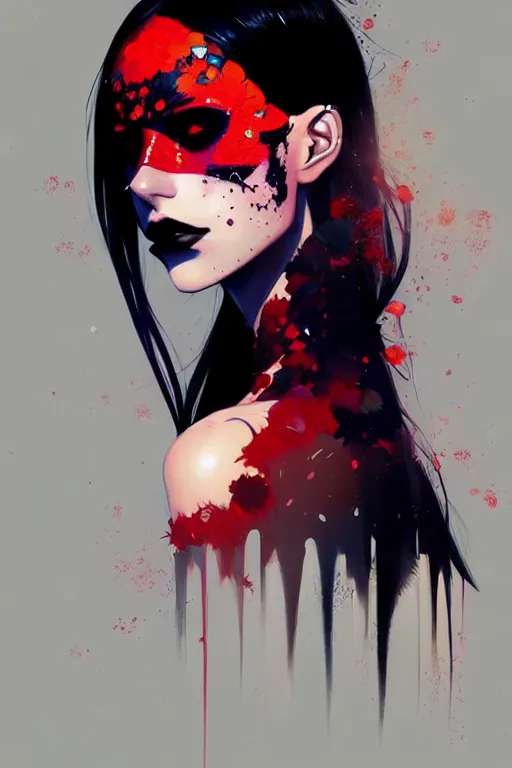Image similar to a ultradetailed beautiful painting of a stylish goth girl, by conrad roset, greg rutkowski and makoto shinkai trending on artstation