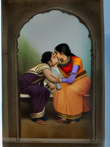 English: Raja Ravi Varma Paintings in Baroda . Date not mentioned. Raja  Ravi Varma (1848–1906) Alternative names Iravivarmā; Ravi Varma Description  - painter and artist An Indian painter who achieved recognition