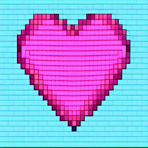 Prompt: pink heart, pixel art.