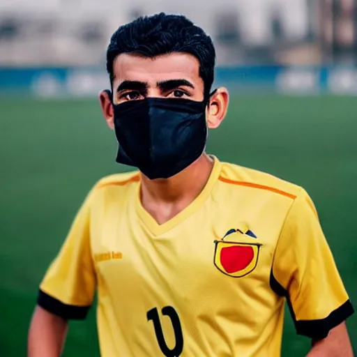 Image similar to kurdish eastern soccer player with face mask