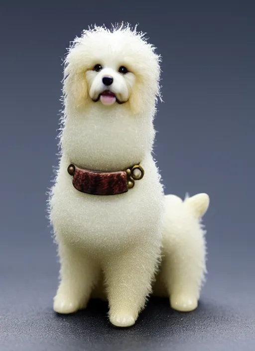 Image similar to 80mm resin detailed miniature of fluffy dog, Product Introduction Photos, 4K, Full body, simple background