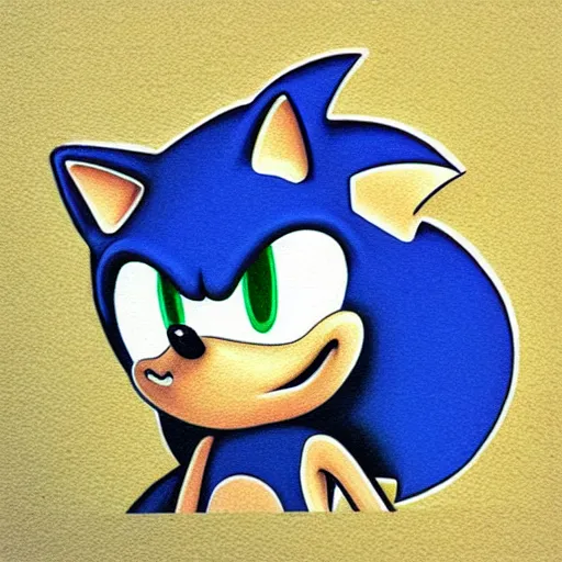 Prompt: sonic art piece from best tattoo artist, realistic color by, on mat paper, winning, alltime favorite, instagram