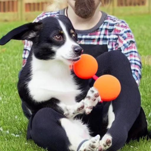 Image similar to dog juggling