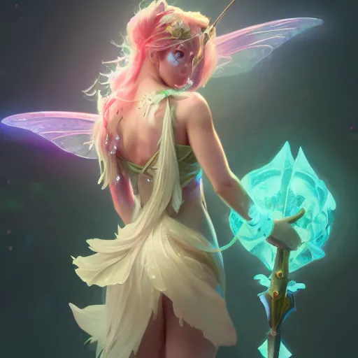 Image similar to a DND glowing fairy, made by Stanley Artgerm Lau, WLOP, Rossdraws, ArtStation, CGSociety, concept art, cgsociety, octane render, trending on artstation, artstationHD, artstationHQ, unreal engine, 4k, 8k,