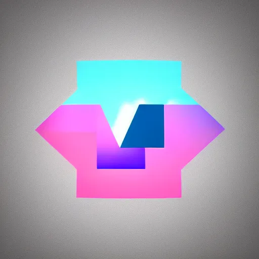 Image similar to abstract logo, vaporwave, letters a and w fusion