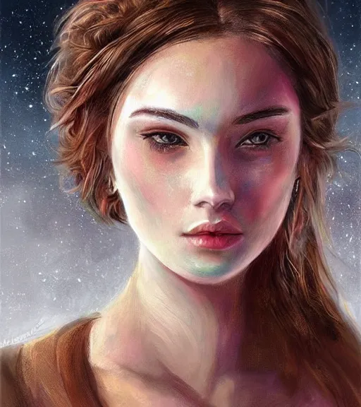 Prompt: Masterpiece. Beautiful Female face portrait. reddit.com/r/fantasy_art/top