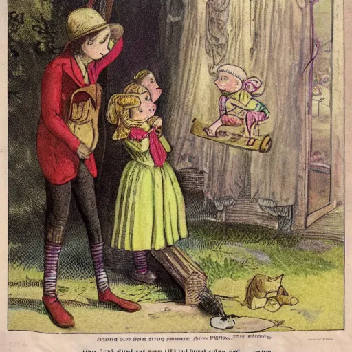 Image similar to artwork of a 19th century childrens story book page