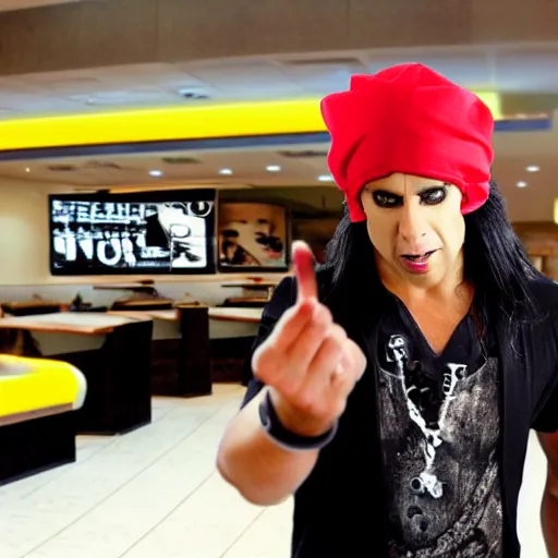 Image similar to criss angel mindfreak levitating over mcdonalds