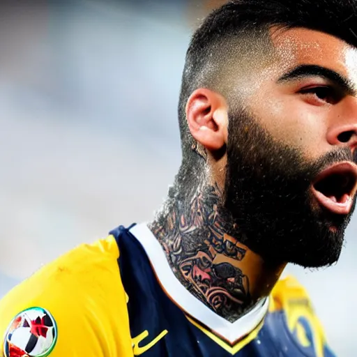 Prompt: a mix between Gabigol and a muppt