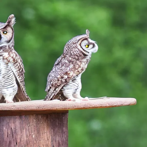 Image similar to a mouse riding an owl