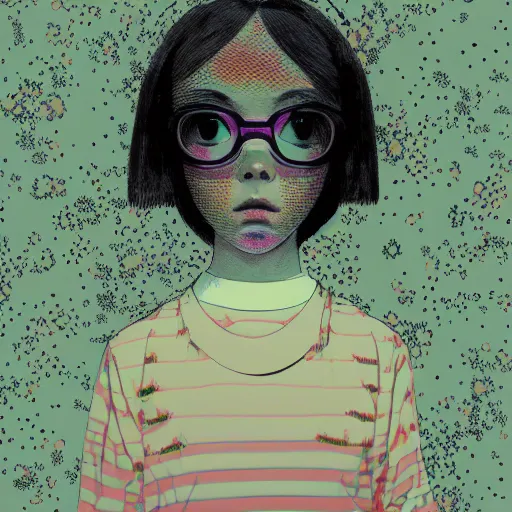 Image similar to a portrait of a girl by inio asano, beeple and james jean, chiho aoshima color scheme