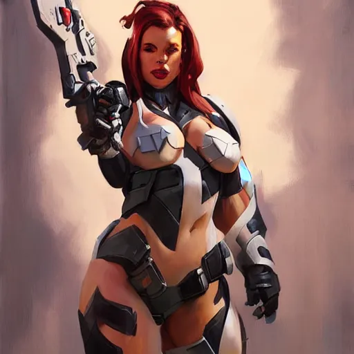 Image similar to greg manchess portrait painting of armored punisher ivy as overwatch character, medium shot, asymmetrical, profile picture, organic painting, sunny day, matte painting, bold shapes, hard edges, street art, trending on artstation, by huang guangjian and gil elvgren and sachin teng