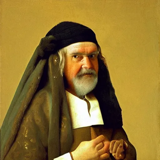 Prompt: detailed portrait of billy connolly painted by vermeer