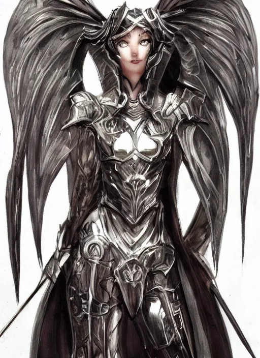 Image similar to concept art. angel knight girl. artsation trending. highly detailed