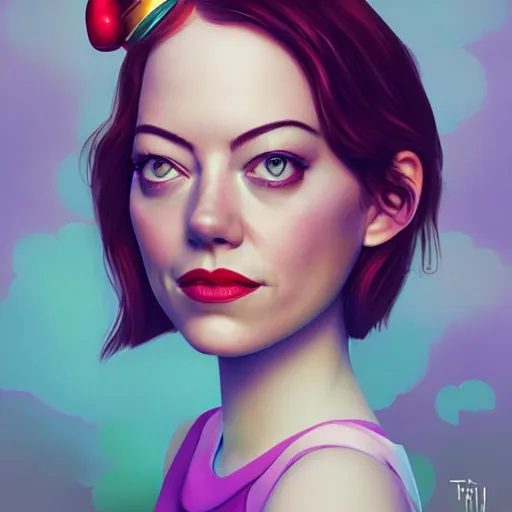 Image similar to full body lofi portrait of Emma Stone as a Disney princess, Pixar style, professional studio lightening, volumetric lightening, photorealism by Tristan Eaton Stanley Artgerm and Tom Bagshaw