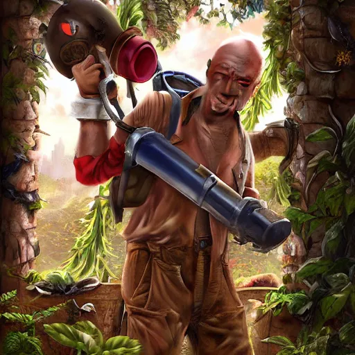 Prompt: john locke wearing super mario cosplay, plumbing jungle, detailed, centered, digital painting, artstation, concept art, donato giancola, joseph christian leyendecker, wlop, boris vallejo, breathtaking, 8 k resolution, extremely detailed, beautiful, establishing shot, artistic, hyperrealistic, beautiful face, octane render, cinematic lighting, dramatic lighting, masterpiece