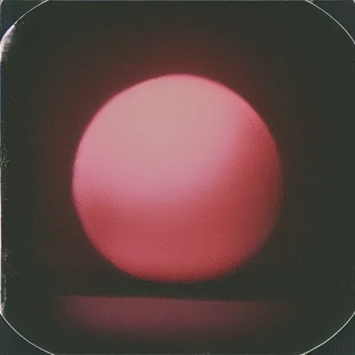 Prompt: photo of fuzzy pink ball, dramatic lighting, polaroid 6 0 0 film