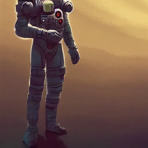 Image similar to concept art, comic book illustration, human character, space opera, astronaut, trending on artstation