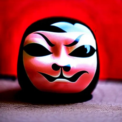 Prompt: daruma with demon head