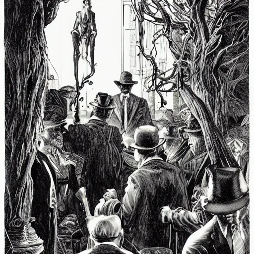 Image similar to funeral march visual rapsody wagner, by Bernie Wrightson, night scene