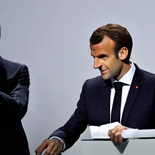Image similar to Emmanuel Macron with dreadlocks at G20