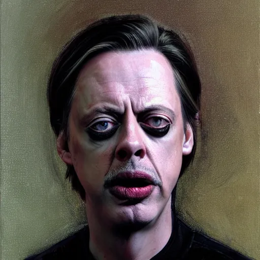 Image similar to hyperrealistic mixed media high resolution painting of (Steve Buscemi) !!Hellraiser!!, stunning 3d render inspired art by Jamie Salmon and István Sándorfi and Greg Rutkowski, perfect facial symmetry, dim volumetric lighting, 8k octane beautifully detailed render, full body shot, post-processing, extremely hyper-detailed, intricate, epic composition, highly detailed attributes, highly detailed atmosphere, cinematic lighting, masterpiece, trending on artstation, very very detailed, masterpiece, stunning, flawless completion, lifelike texture, perfection,