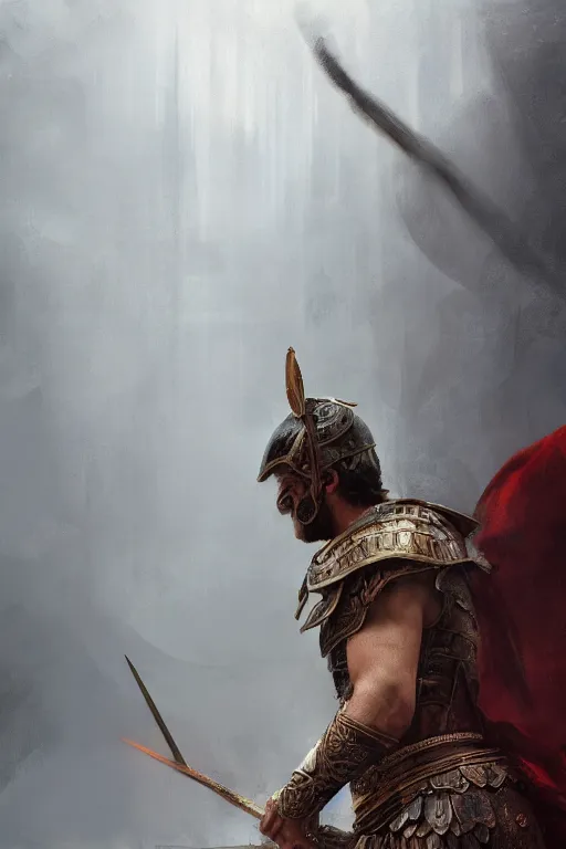 Prompt: a gladiator in roman times, intricate, elegant, volumetric lighting, scenery, digital painting, highly detailed, artstation, sharp focus, illustration, concept art,ruan jia, steve mccurry