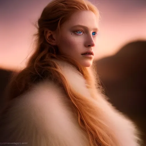 Image similar to photographic portrait of a stunningly beautiful norse renaissance female in soft dreamy light at sunset, contemporary fashion shoot, by edward robert hughes, annie leibovitz and steve mccurry, david lazar, jimmy nelsson, breathtaking, 8 k resolution, extremely detailed, beautiful, establishing shot, artistic, hyperrealistic, beautiful face, octane render